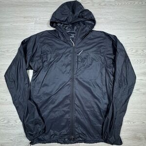 Houdini Mens Lightweight Waterproof Jacket XL Black Windbreaker Packable Hooded